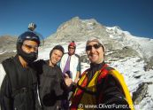 BASE jumpers are ready to jump at the Melchstuhl exit